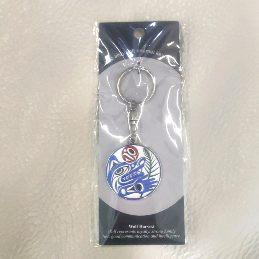 'Wolf Harvest' Keychain Indigenous Design by Joe Wilson, Coast Salish